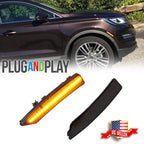 2X Smoked Amber LED Front Fender Side Marker Lights for Lincoln MKC (2015–2019)