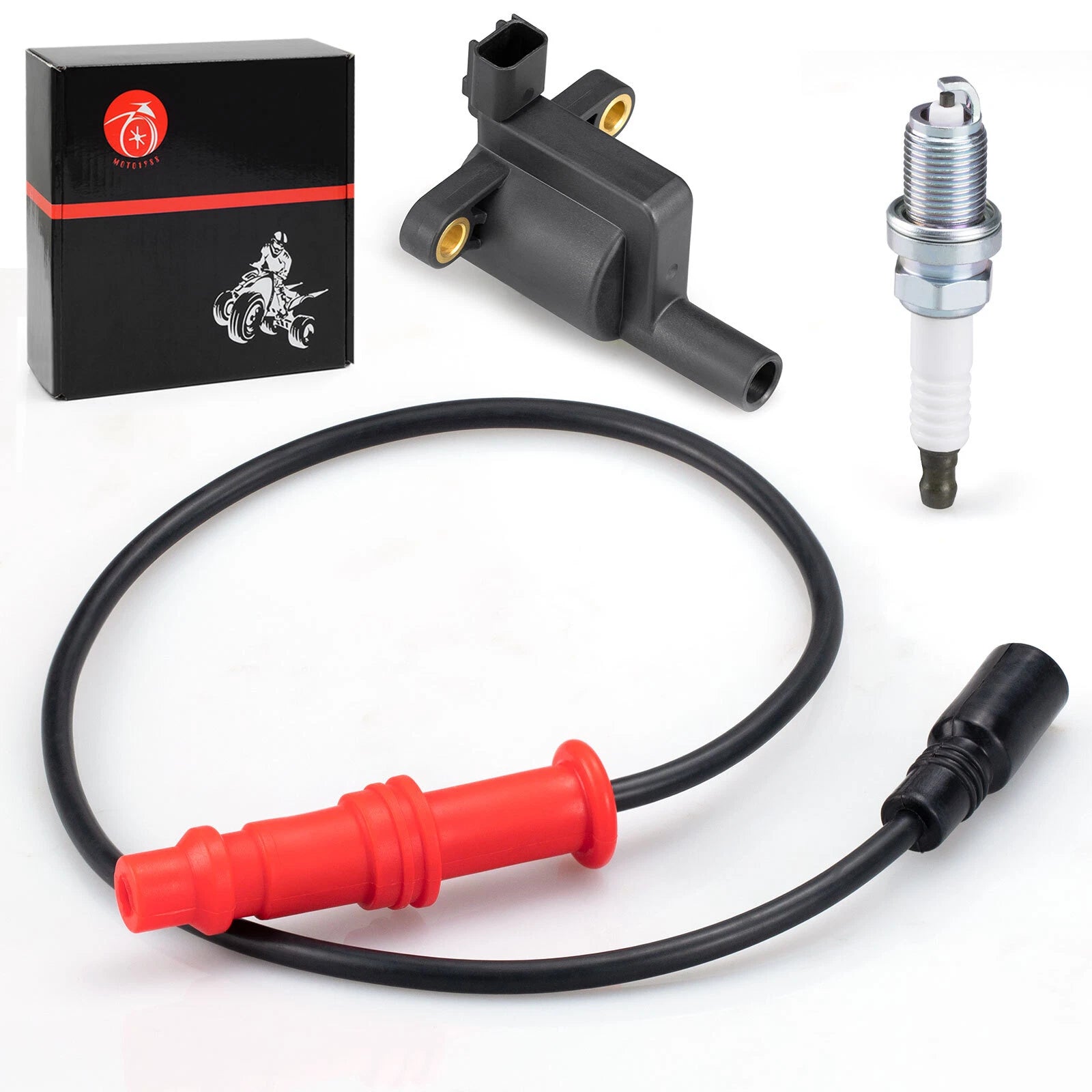 Ignition Coil with Wire Cap & Spark Plug Assembly for Polaris Ranger 500 (2013)