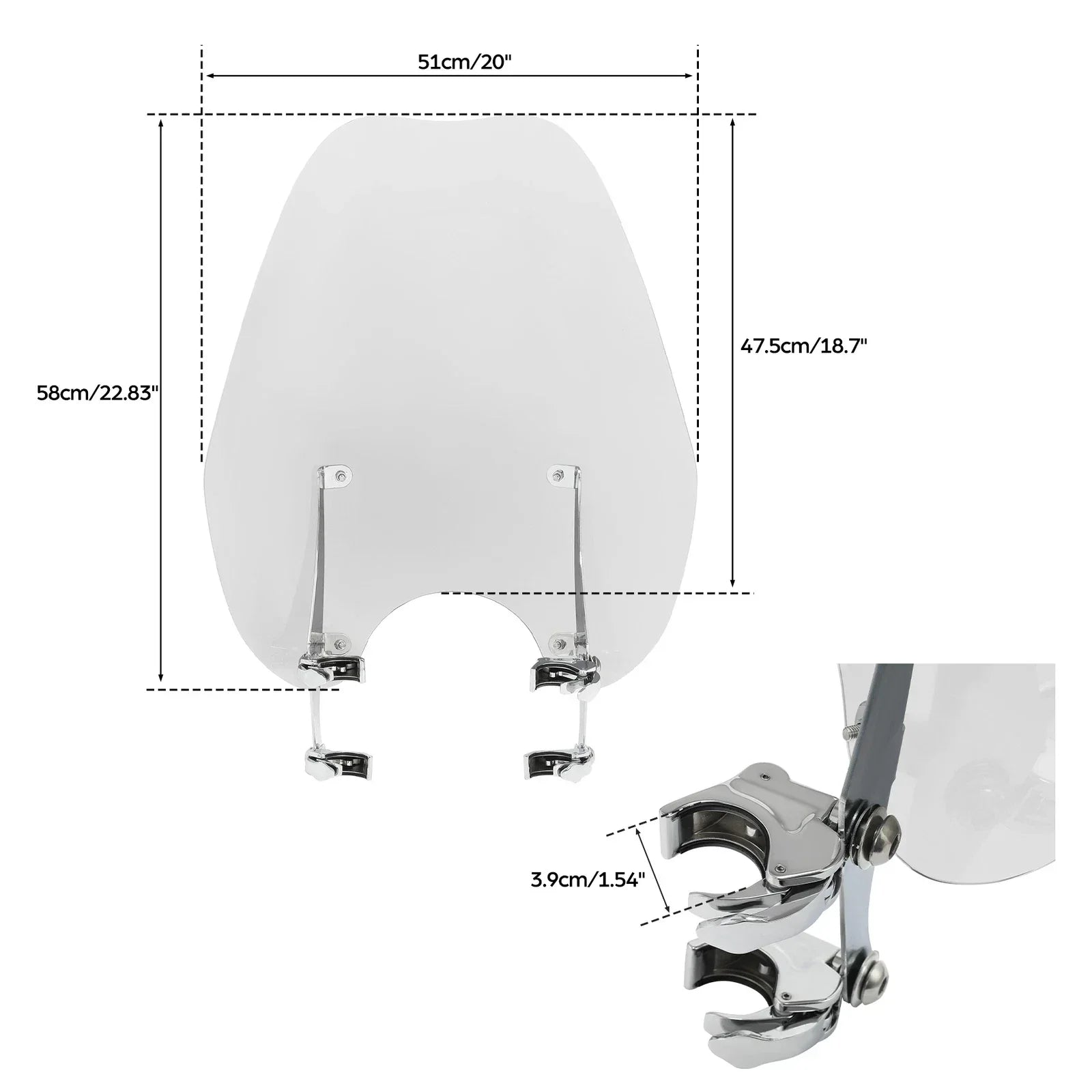 Windscreen & Bracket for Harley Sportster Iron 883 1200 (1988-2022)