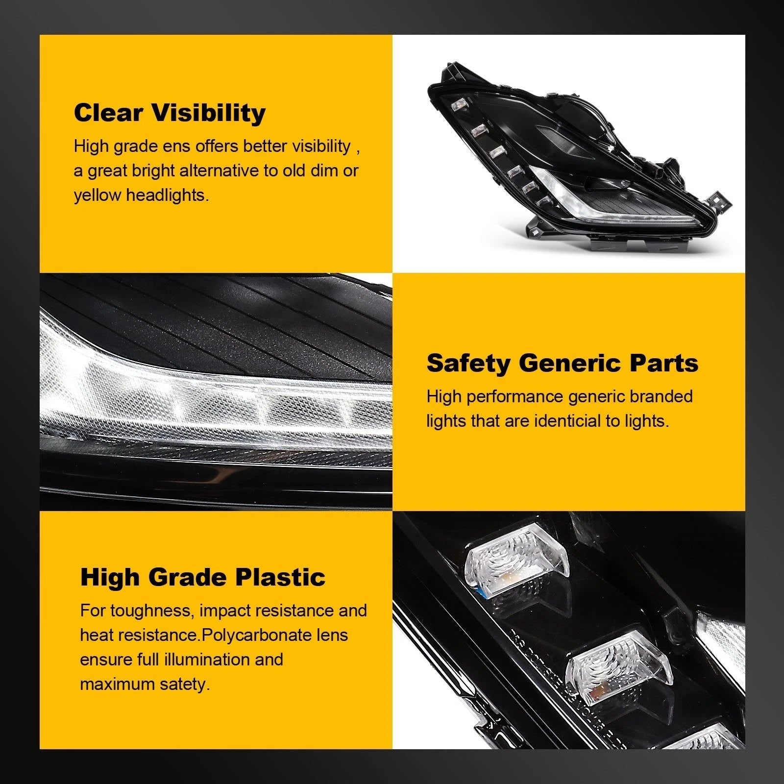 Right Side LED Headlight for Chevy Corvette Z06 (2015–2019)