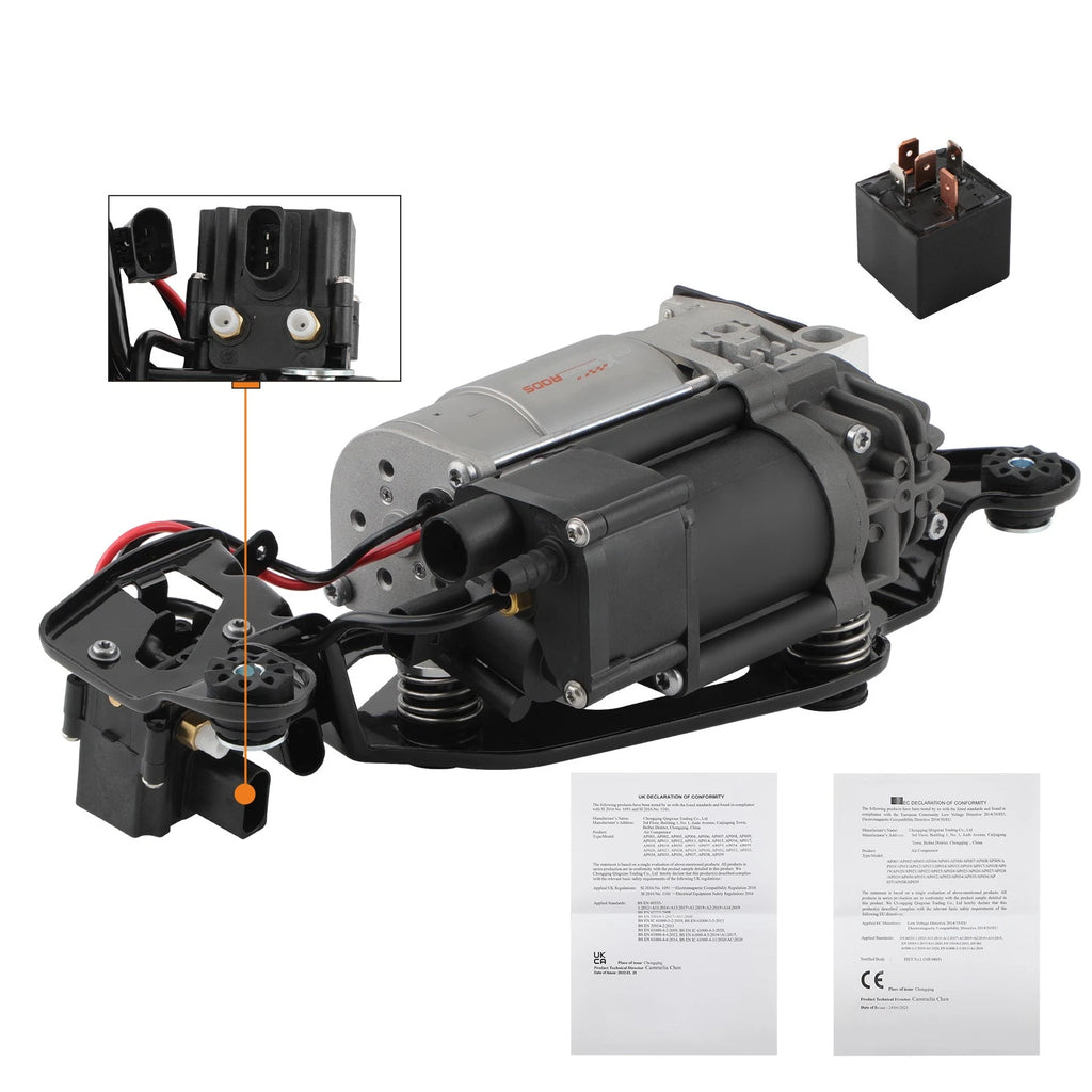 Air Suspension Compressor with Valve Block for BMW X5 F15 X6 F16 (2014–2018) 37206850555