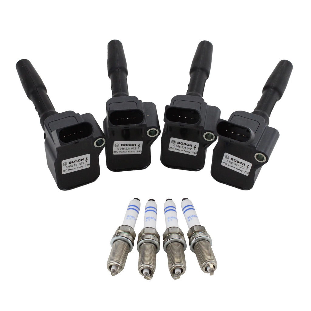 Set of 4 Ignition Coils & Spark Plugs for Audi VW 1.8 2.0 L4
