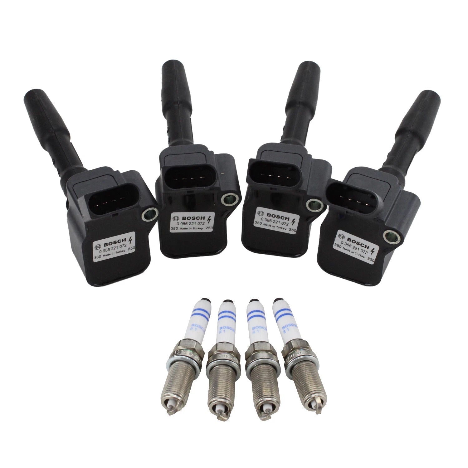 Set of 4 Ignition Coils & Spark Plugs for Audi VW 1.8 2.0 L4