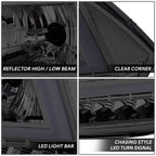 Smoked/Clear C-LED DRL Sequential Turn Signal Headlights for RAM 1500 (2009–2024)