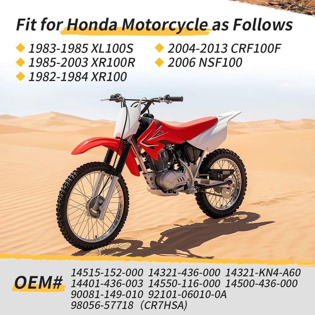 Camshaft Sprocket & Timing Chain Tensioner Guide for Honda CRF100F (2004–2013)
