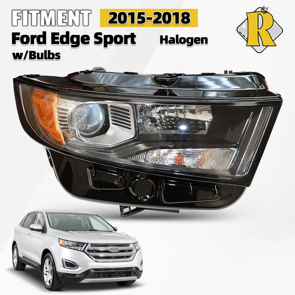 Headlight Halogen Sport Light Right Passenger Side for Ford Edge (2015–2018)