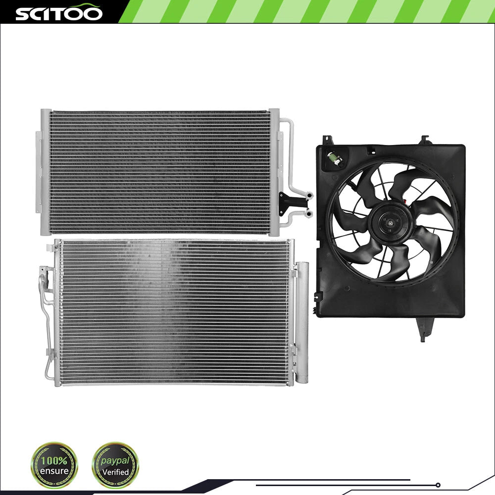 A/C Cooling Fan & Radiator & Condenser Kit for Hyundai Santa Fe (2010–2012)