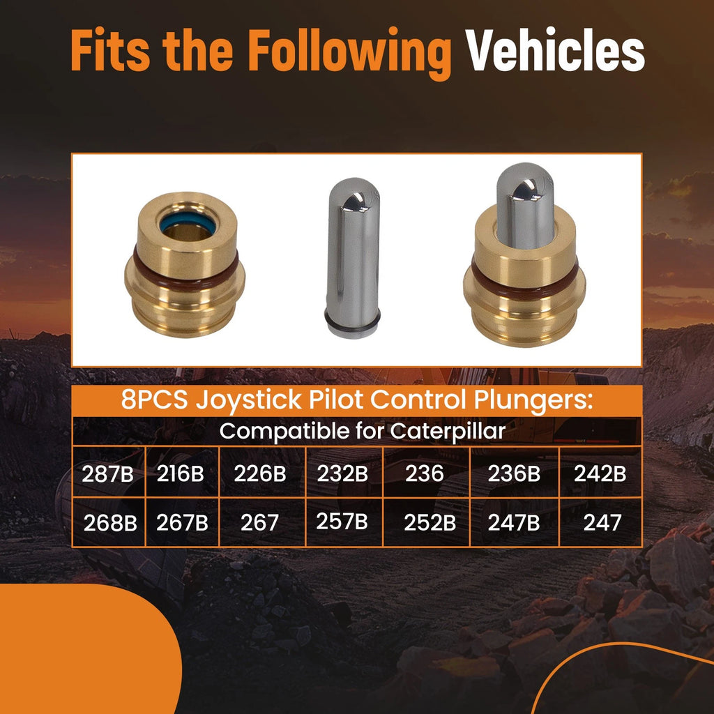 8PCS Joystick Control Plunger for Caterpillar CAT 216B 226B 232B 236B 242B