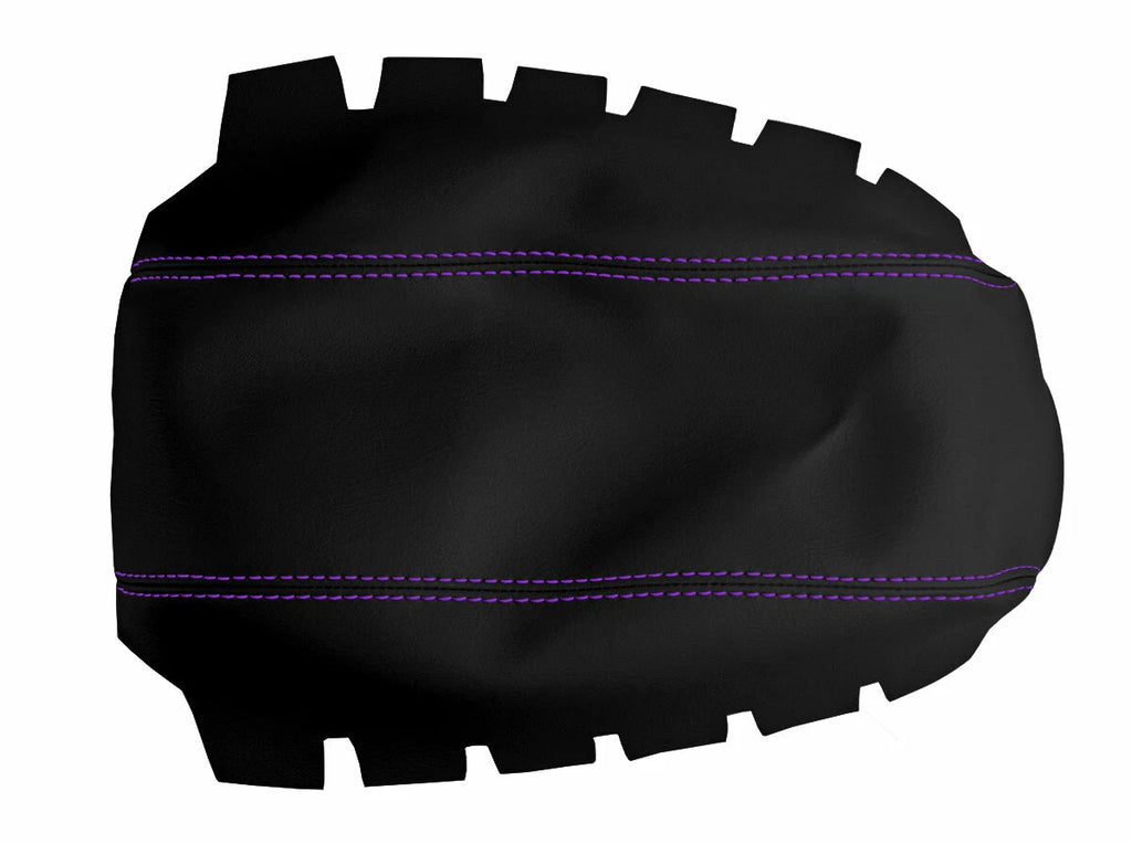 Leather Console Lid Armrest Cover for Honda Accord (1998–2002) Purple Stitch