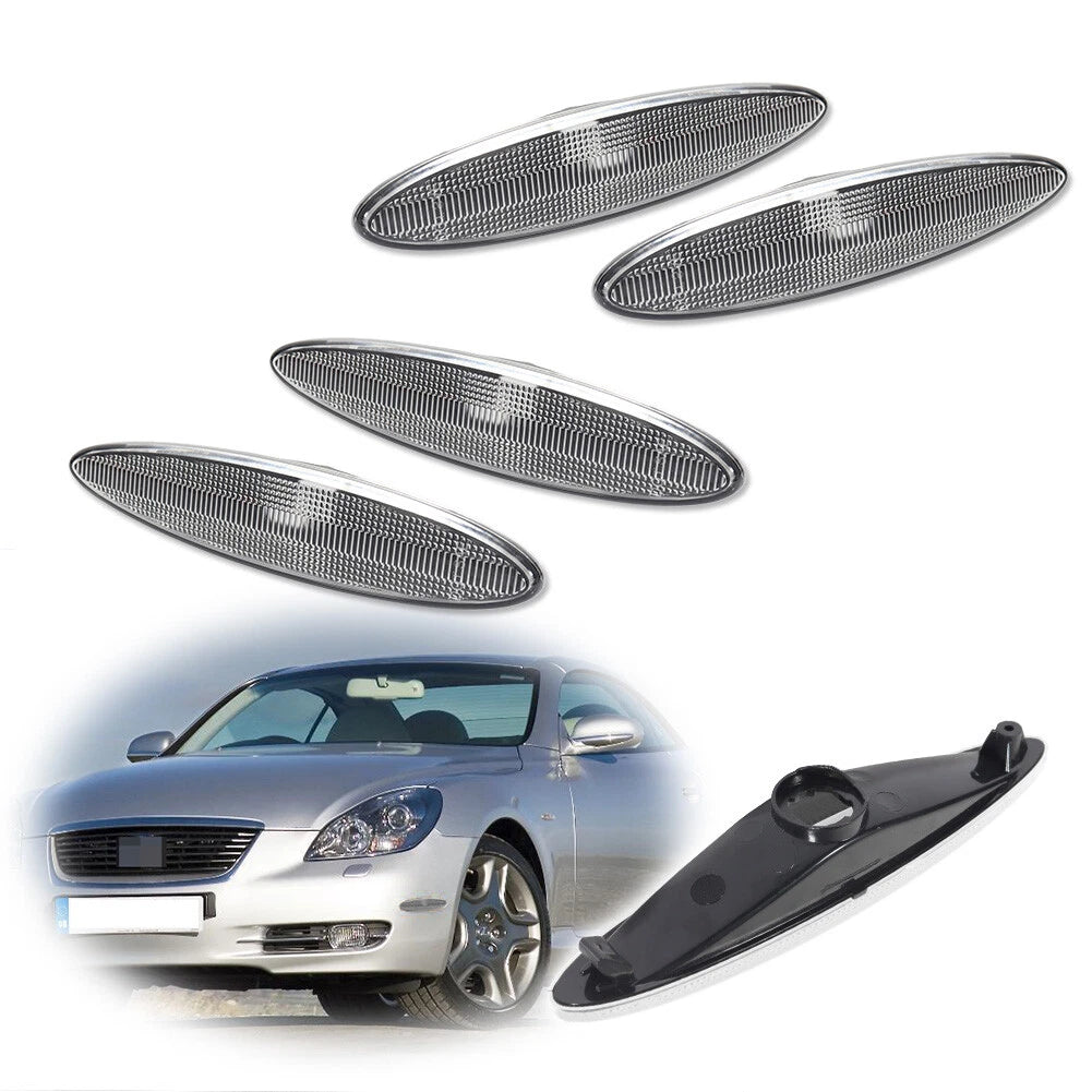 Set of 4 Clear Side Marker Light Covers for Lexus SC 430 (2002–2010)