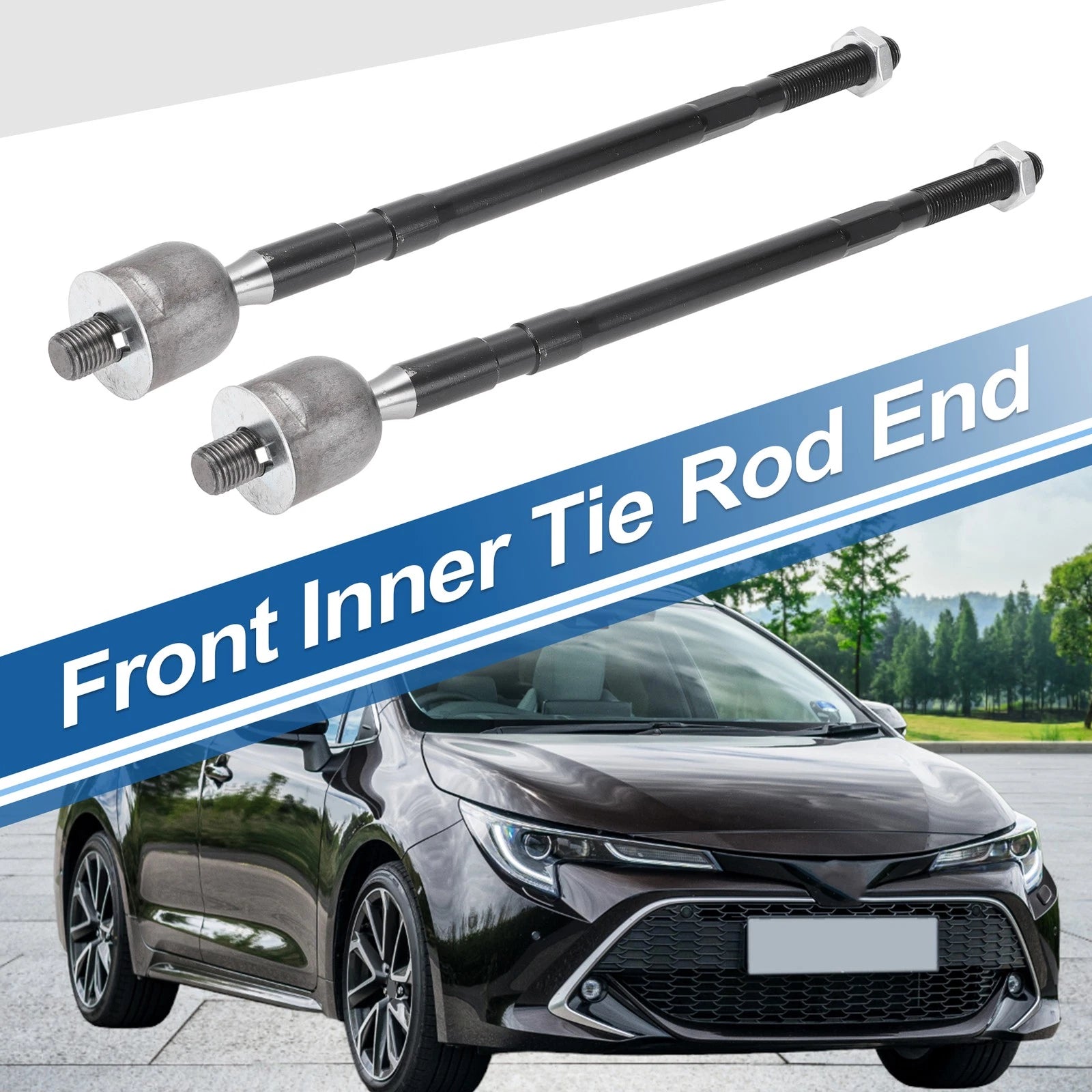 2X Front Inner Tie Rod End Links for Toyota RAV4 Corolla Chevrolet Prizm