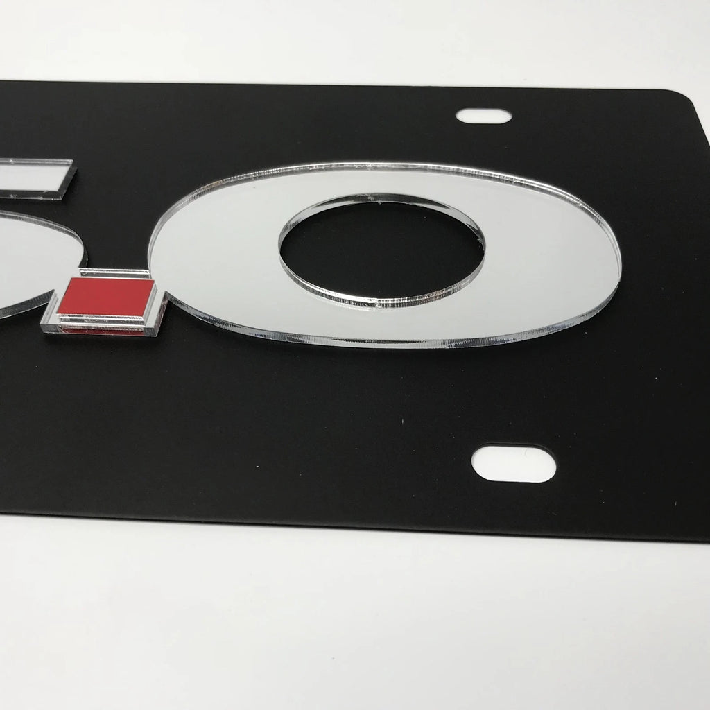 Mirrored Emblem License Plate Insert for Ford Mustang (2015–2023)