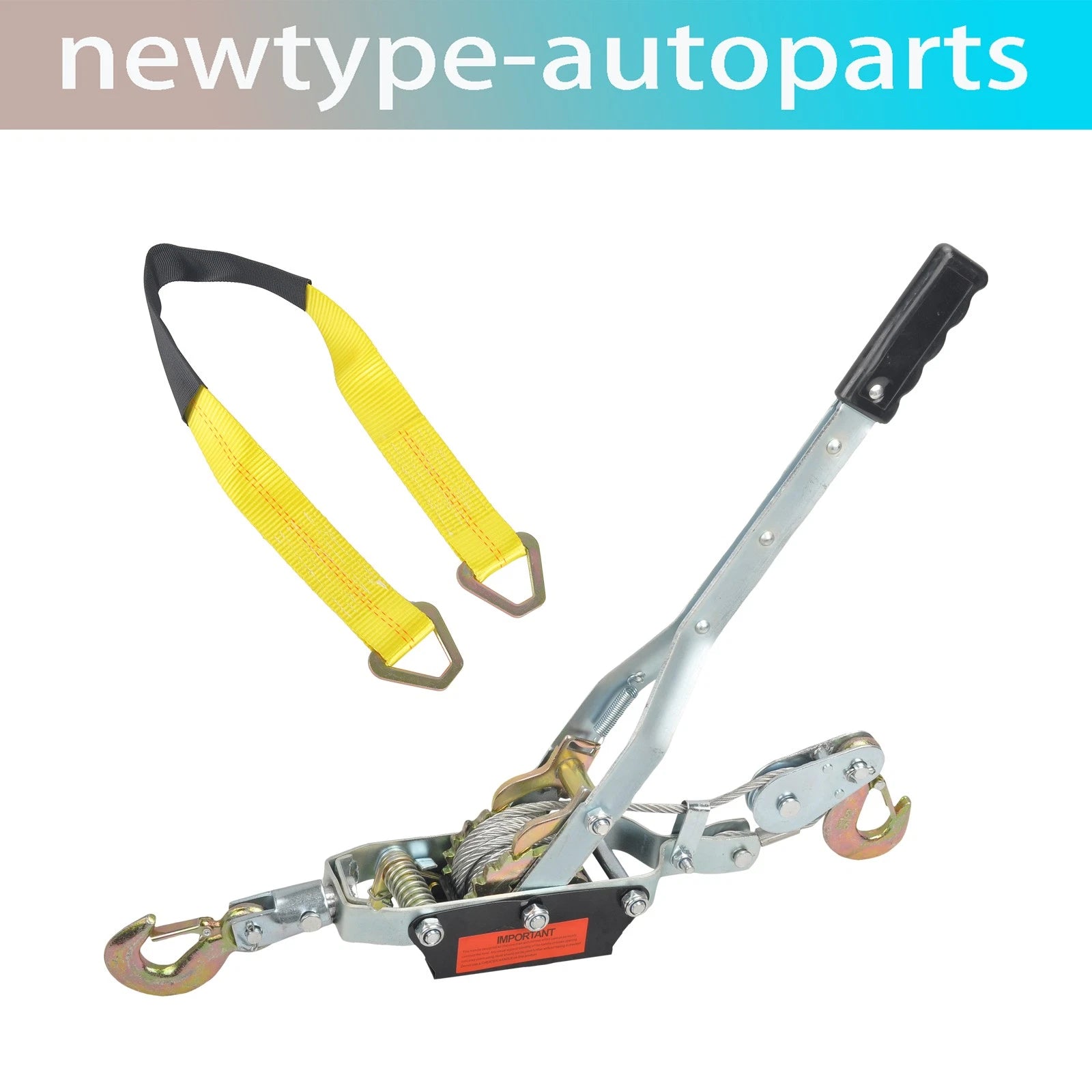 4'' x 36'' Axle Tie Down Strap with Heavy Duty Double Gear