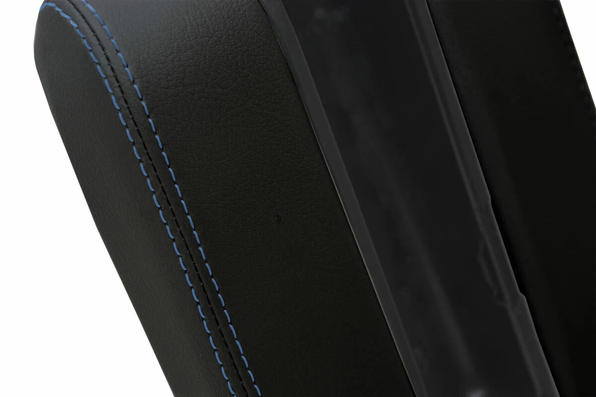 Leather Center Console Lid Armrest Cover for BMW E39 (1997–2003) Blue Stitch