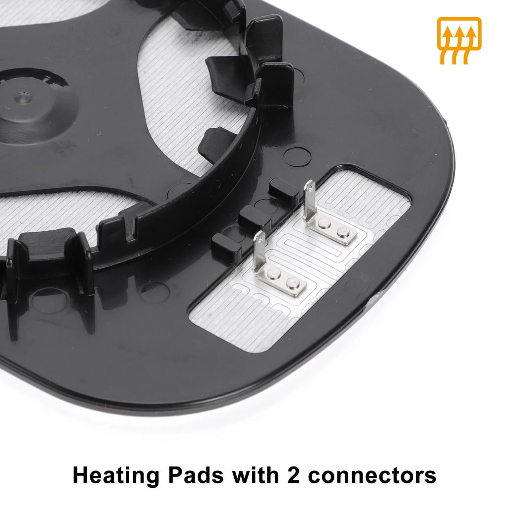 Right Side Heated Convex Mirror Glass for Nissan Micra (2002–2009)