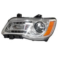 Halogen Headlight for Chrysler 300 (2011–2014) Left Side with Bulbs, Chrome Bezel