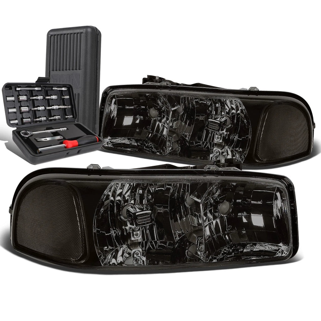 Smoked Clear Signal Headlight Lamp for GMC Sierra 1500 Yukon (1999–2007)