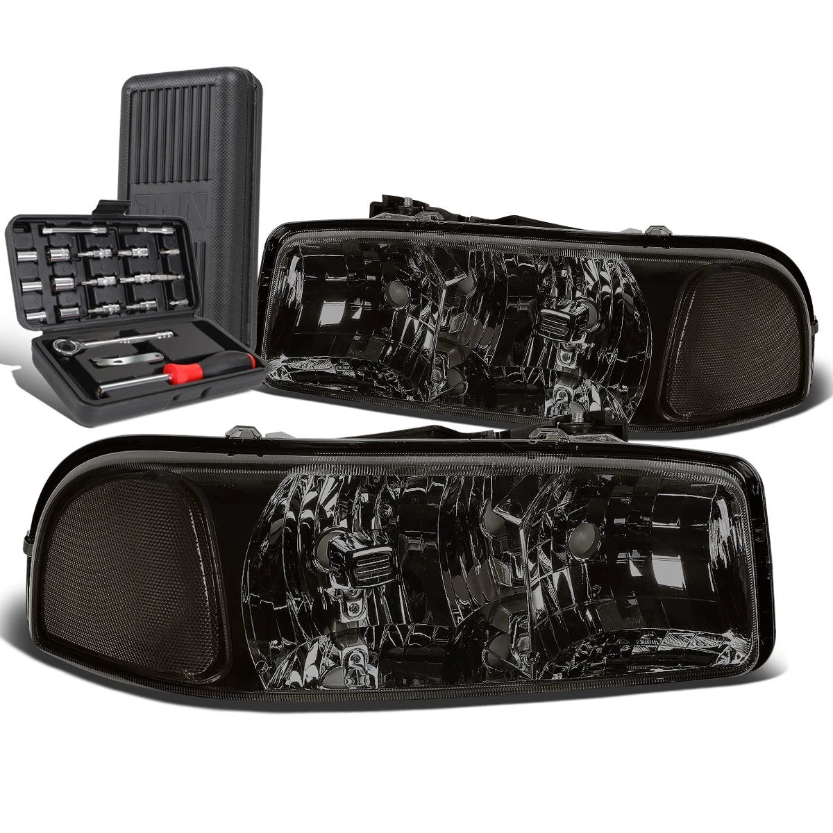 Smoked Clear Signal Headlight Lamp for GMC Sierra 1500 Yukon (1999–2007)