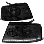 Chrome Housing Smoked Lens LED DRL Headlight for Ford F150 Lincoln Mark LT (2004–2008)