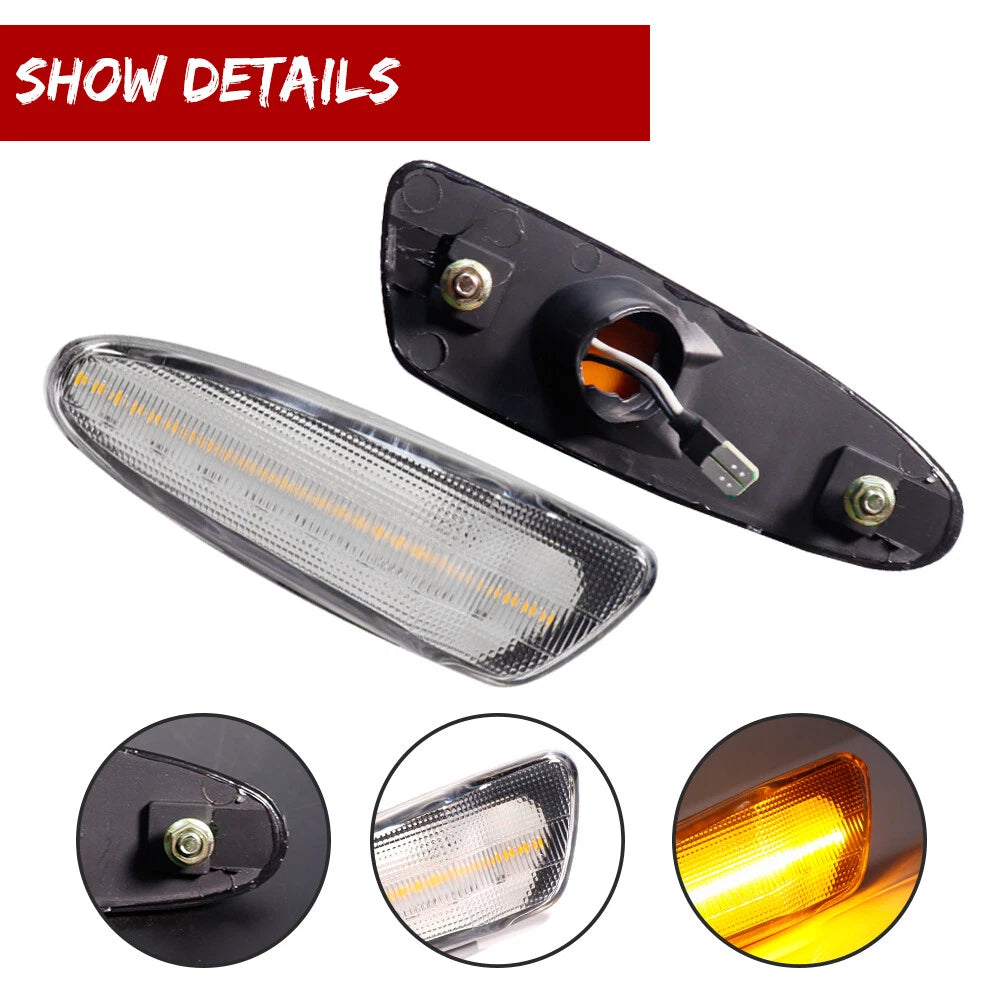 Clear Lens Amber LED Front Fender Side Marker Lights for Toyota Celica (2000–2005)