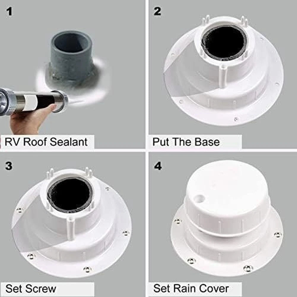 Vent Cap for RV (Camping, Boat) - Weather Resistant Plastic Construction