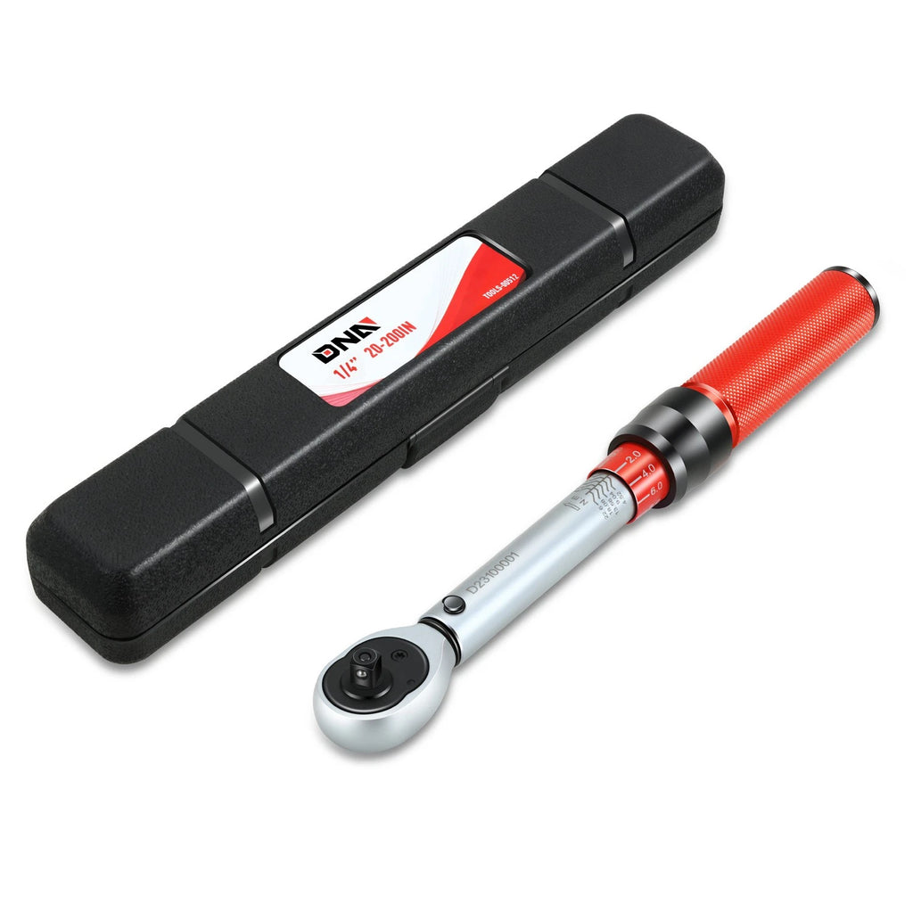 1/4" Adjustable Click Torque Wrench 20-200 Ft-Lb with Storage Box