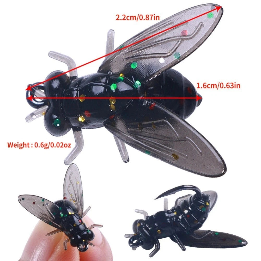 12pcs Silicone Housefly Lure Set for Trout Fishing