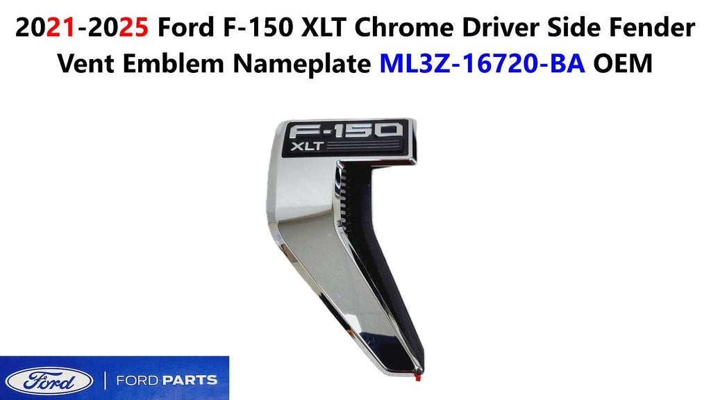 Chrome Driver Side Fender Vent Emblem for Ford F150 (2021–2025) ML3Z16720BA