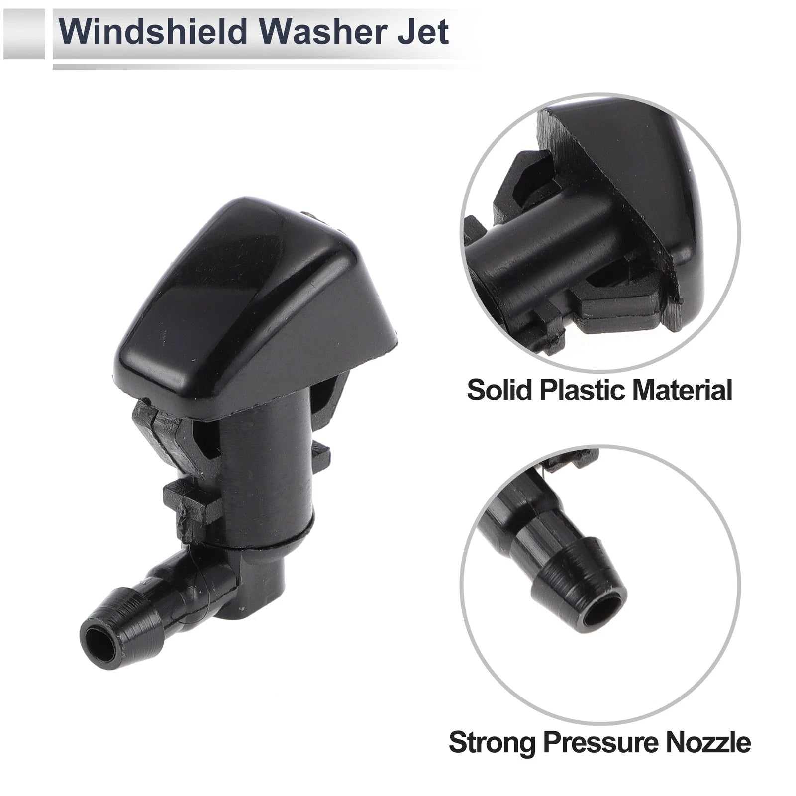 Windshield Washer Nozzle Set of 6 w/ Hose Connector for Jeep (No. 55372143AB)