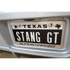 Stainless Steel Plate Frame w/Red Carbon Fiber "Supercharged" Inlay for Camaro