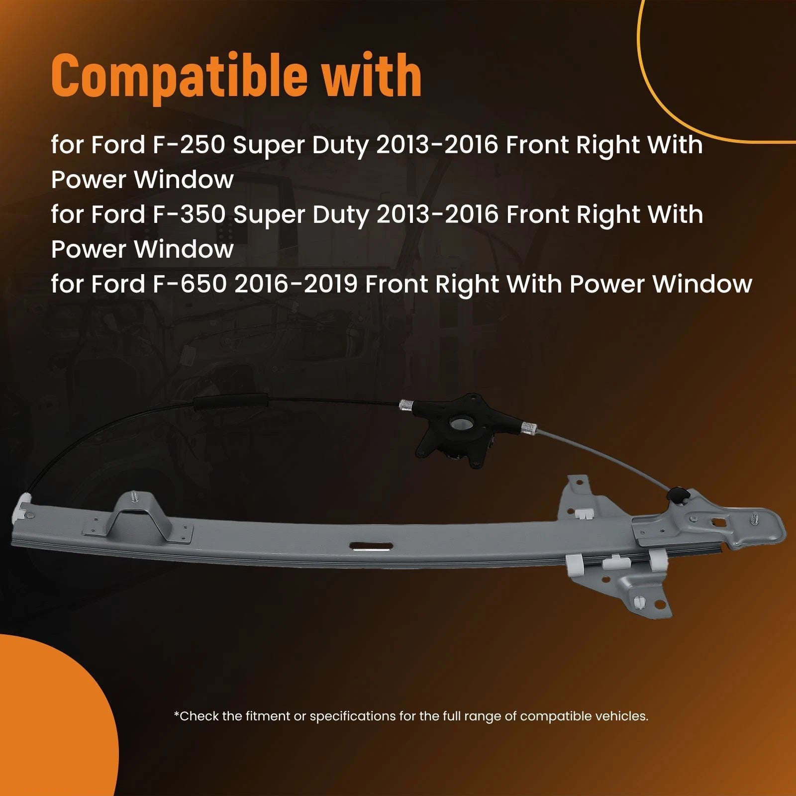 Front Right Window Regulator Assembly for Ford F-450 (2013–2016) CC3Z2523200B