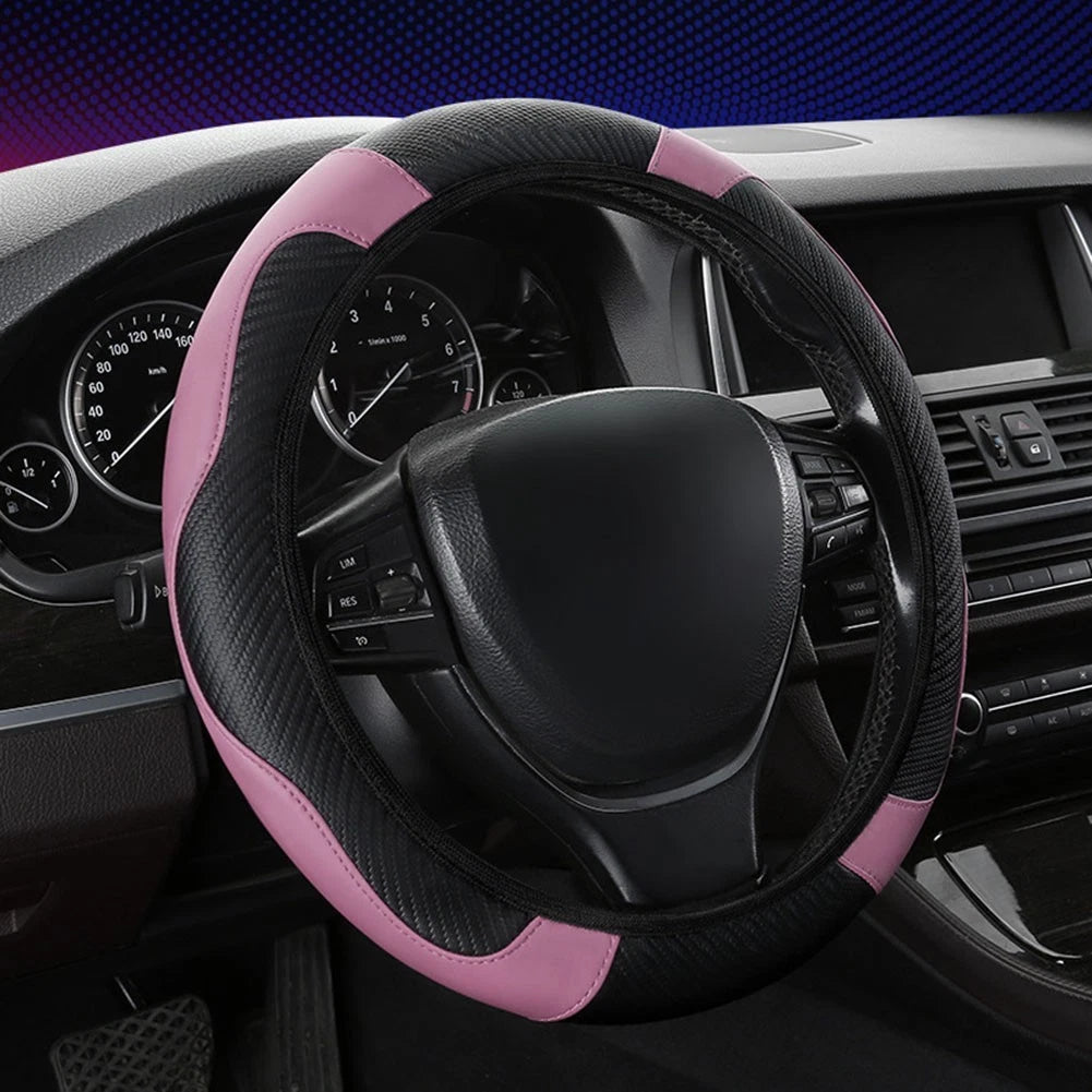 Soft Touch Carbon Fiber Steering Wheel Cover for