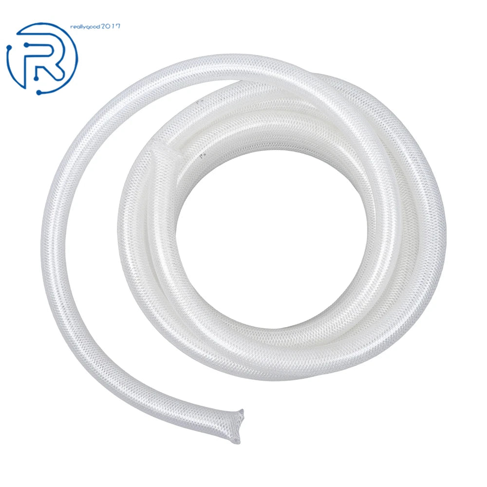 25ft Heavy Duty Braided Clear PVC Tubing 1" ID × 1-19/64" OD