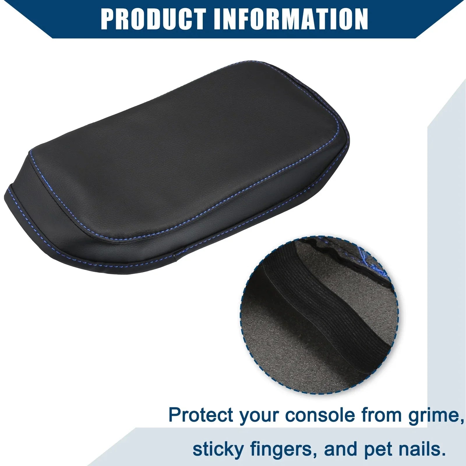 Durable Faux Leather Center Console Armrest Cover for Hyundai Kona (2018-2023)