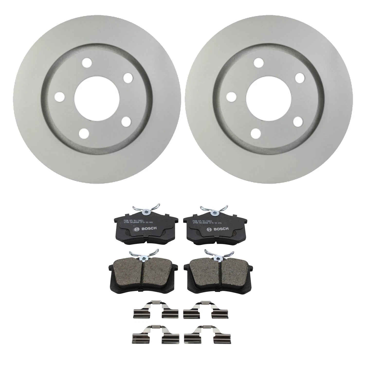 Hella Rear Vented Rotors & Bosch Ceramic Brake Pads Kit for Audi A6 Q S6 (1998–2020)