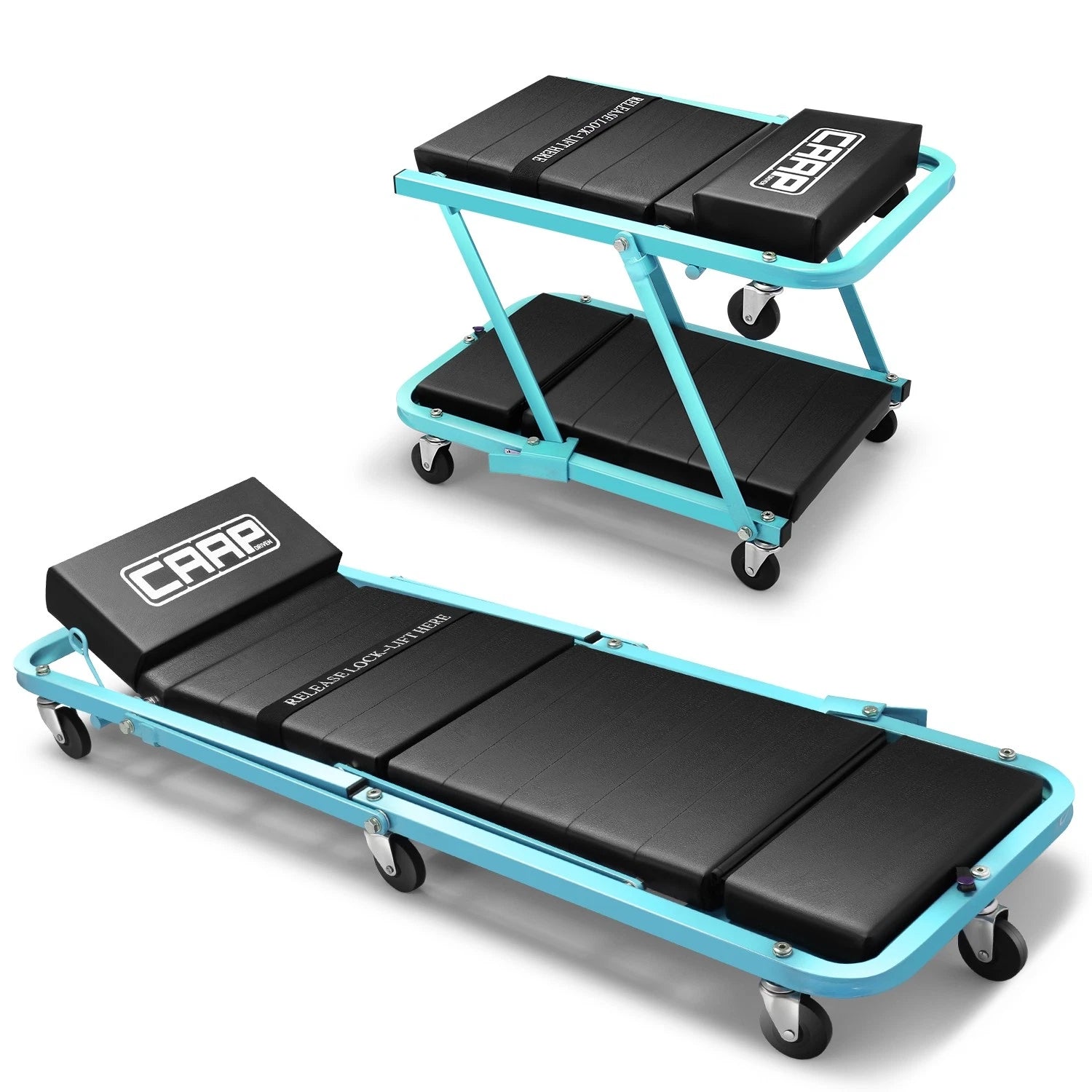 2X Rolling Creeper for Universal Use (48" x 18" x 6", 330lb Capacity)