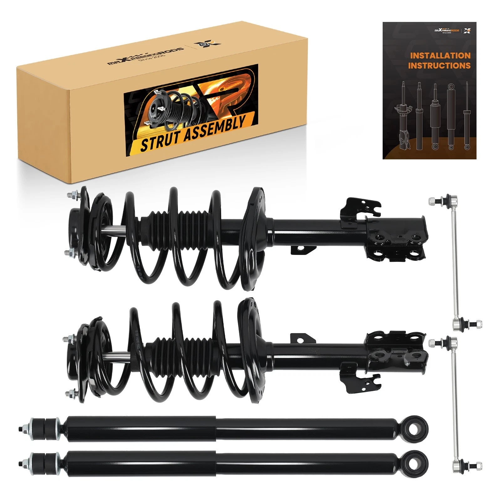 FWD Front Struts w/ Springs & Rear Shocks for Toyota Sienna (2011–2014)