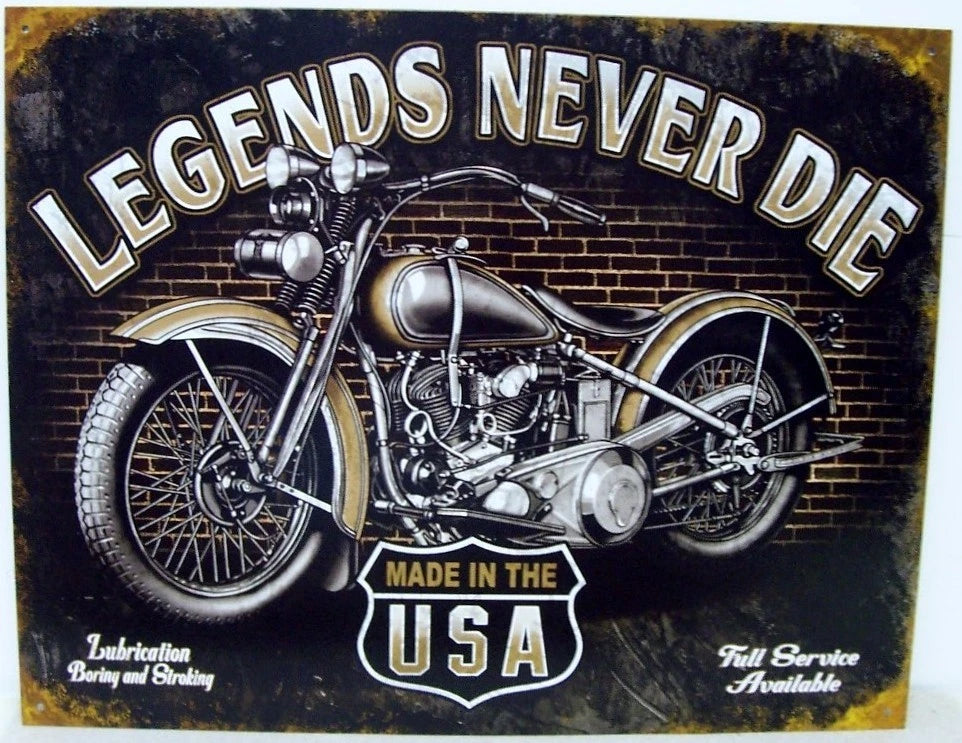 Vintage Replica Tin Metal Sign for Motorcycle Bike (USA)