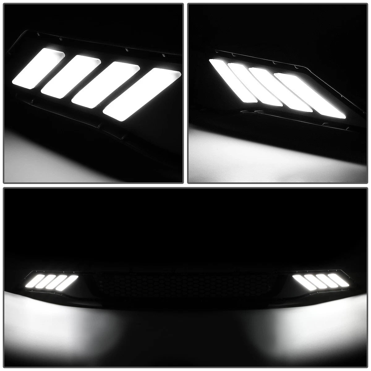 LED DRL Honeycomb Front Lower Bumper Grille for Ford Mustang (2018–2019)
