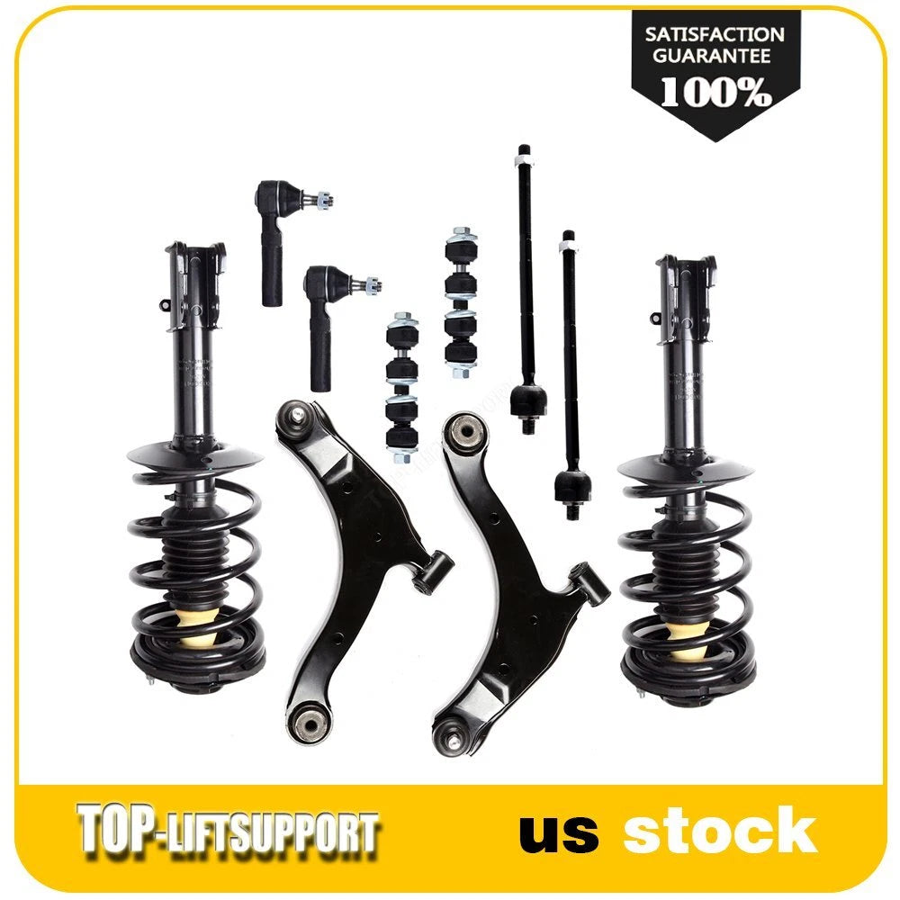 10 Piece Front Struts Control Arms Tie Rods Kit for Chrysler PT Cruiser