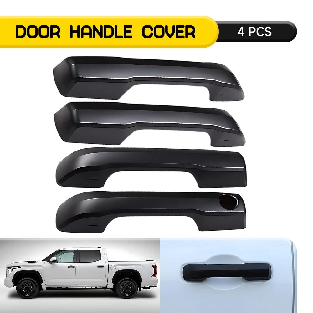 Set of 4 Matte Black Door Handle Cover Trim for Toyota Tundra (2022–2024)