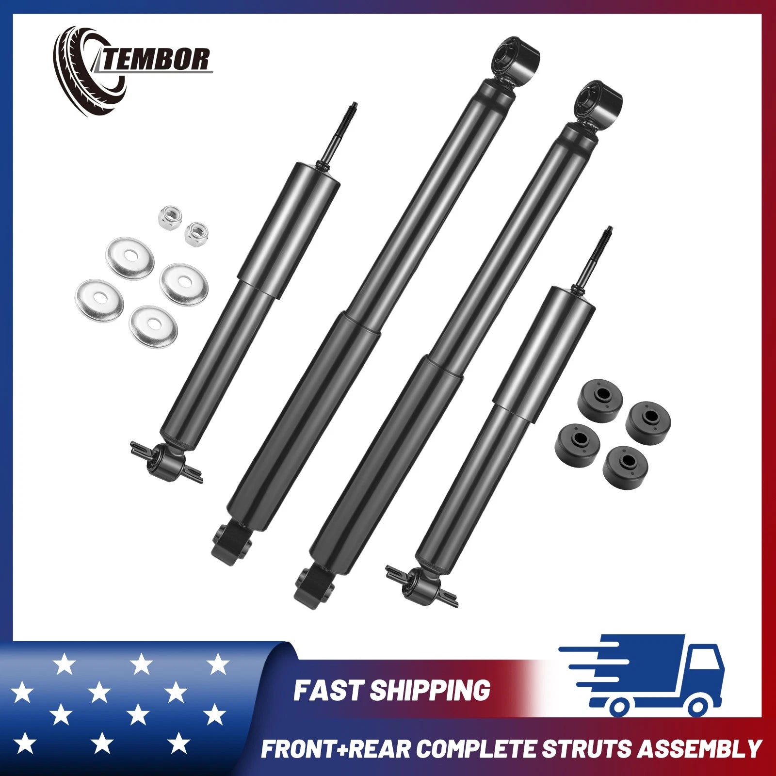Front Rear 2 Pair Shock Struts for Chevrolet Silverado GMC Sierra (2014–2015)