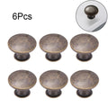 Set of 6 Antique Bronze Cabinet Pull Knobs for Kitchen Cupboard (N/A)
