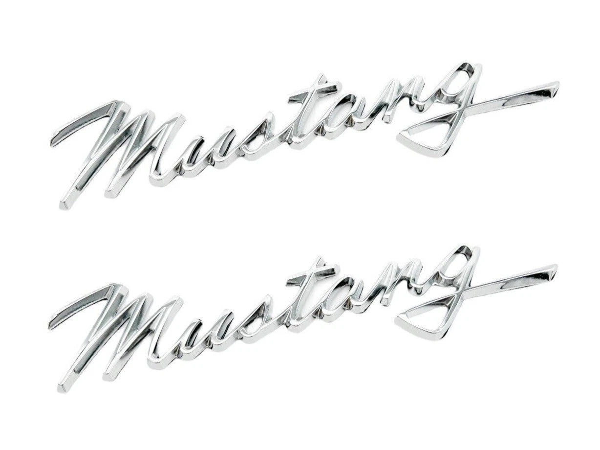 Fender Emblems Chrome Adhesive Script for Ford Mustang (1968–1968)