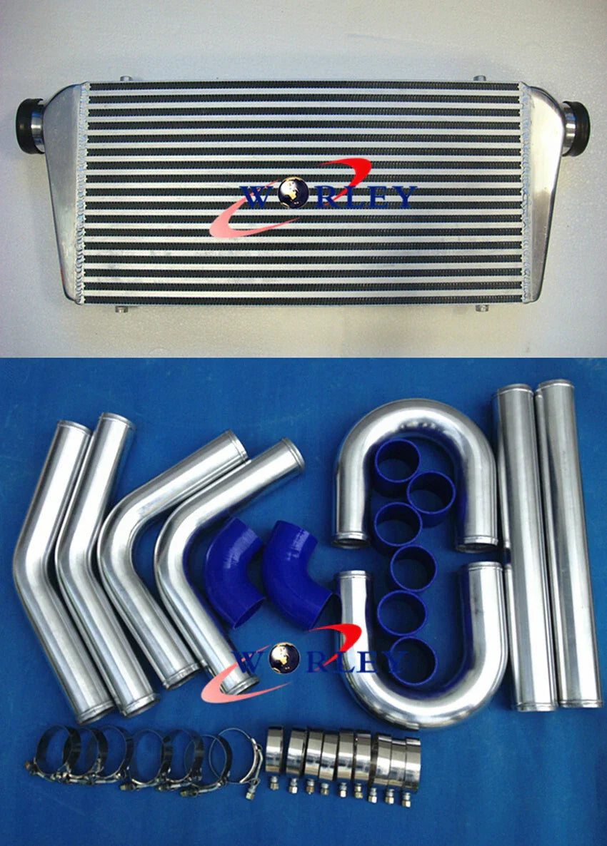 Universal 300x600x70mm Intercooler & 3" Aluminum Piping Hose Kit