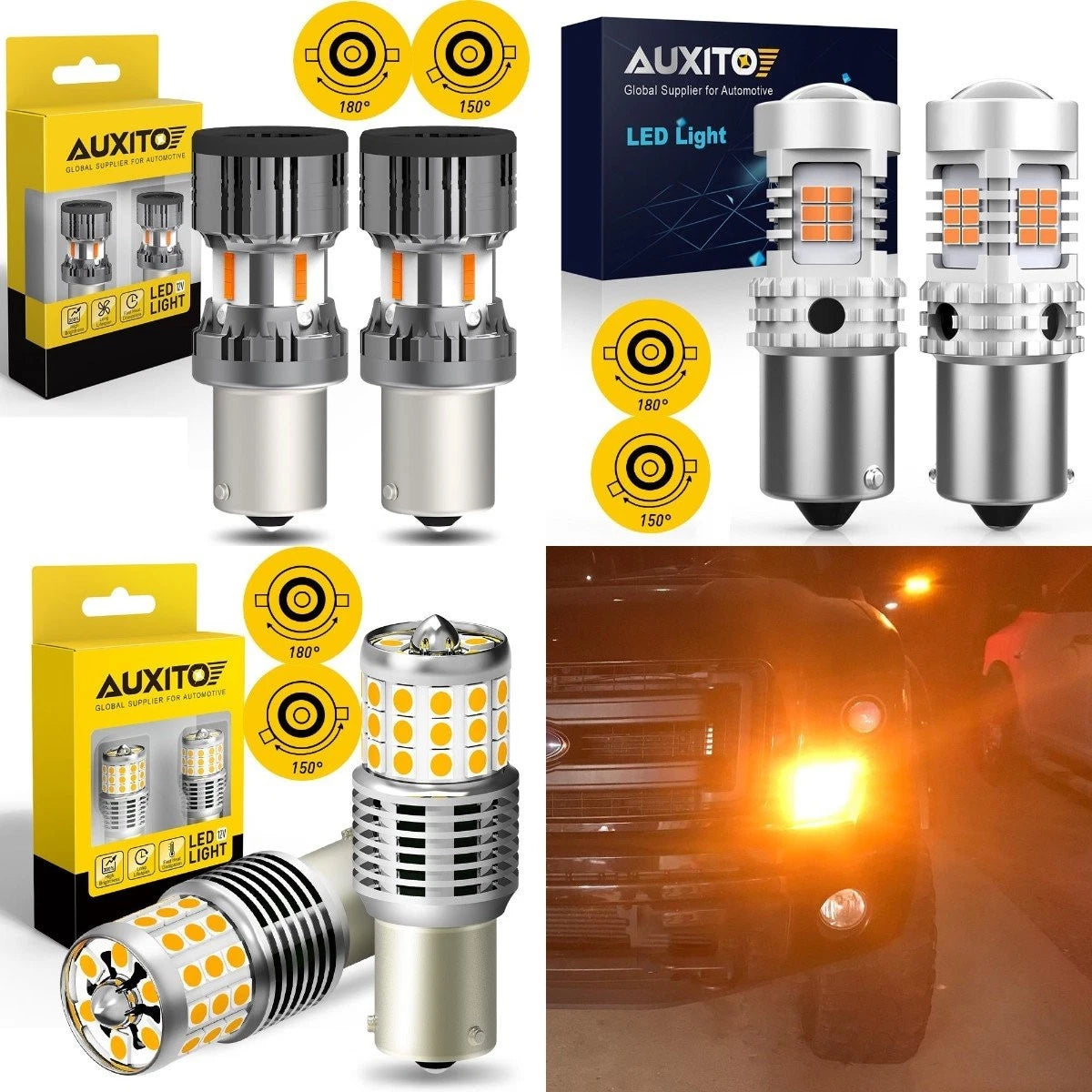 AUXITO BAU15S LED Rear Turn Signal Light Bulb PY21W for (CANBUS)