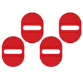 4 x Universal Red Carbon Fiber Scuff Plate Door Lock Covers for Various Models