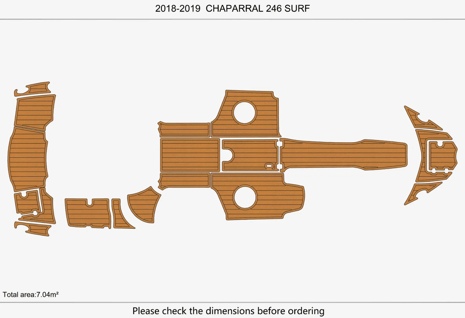 EVA Foam Teak Deck Pads for Chaparral 246 Surf (2018)