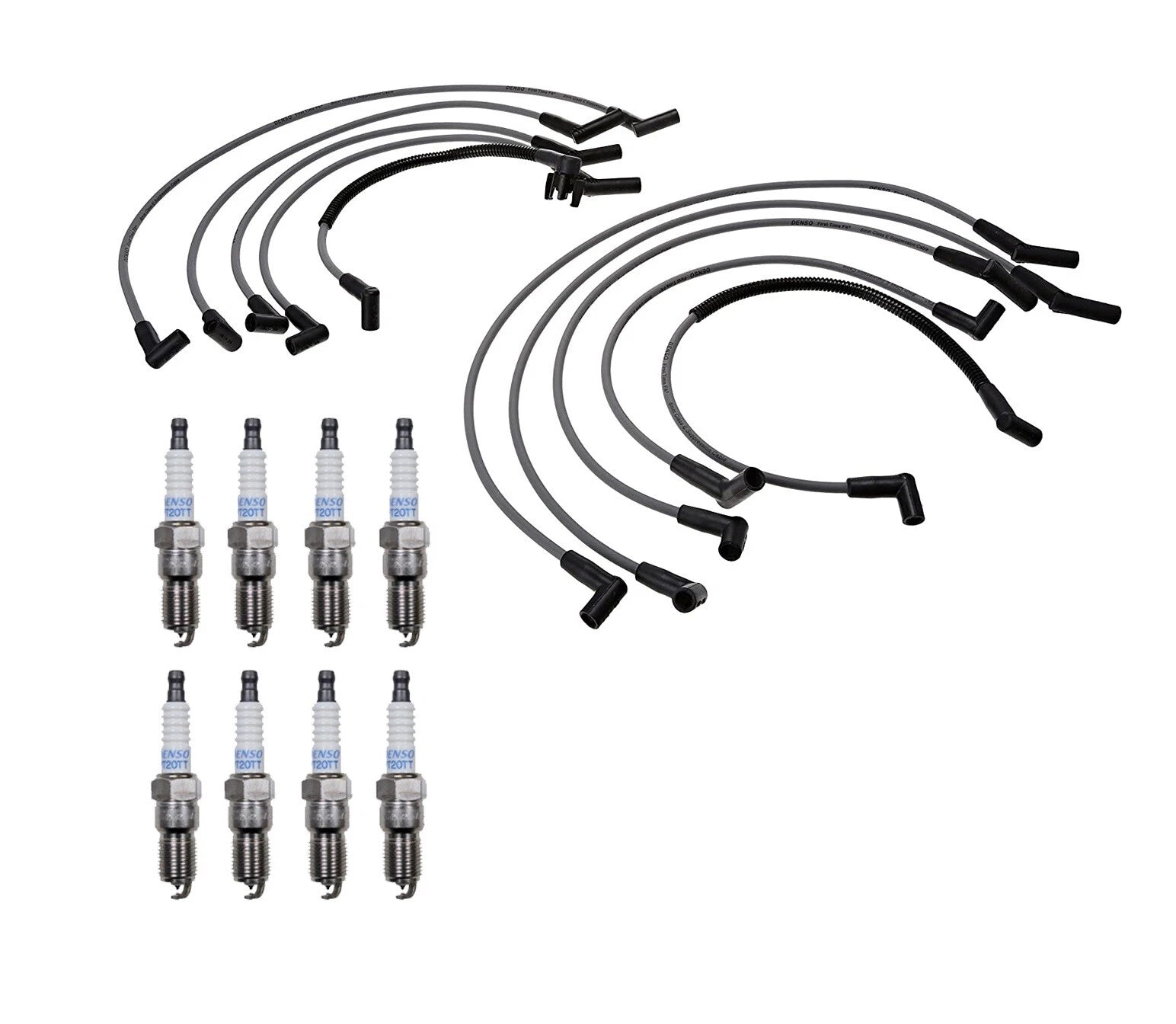 Denso 8mm Wire Set & 8 Platinum TT Spark Plug Kit for Ford Mustang (1982–1993)