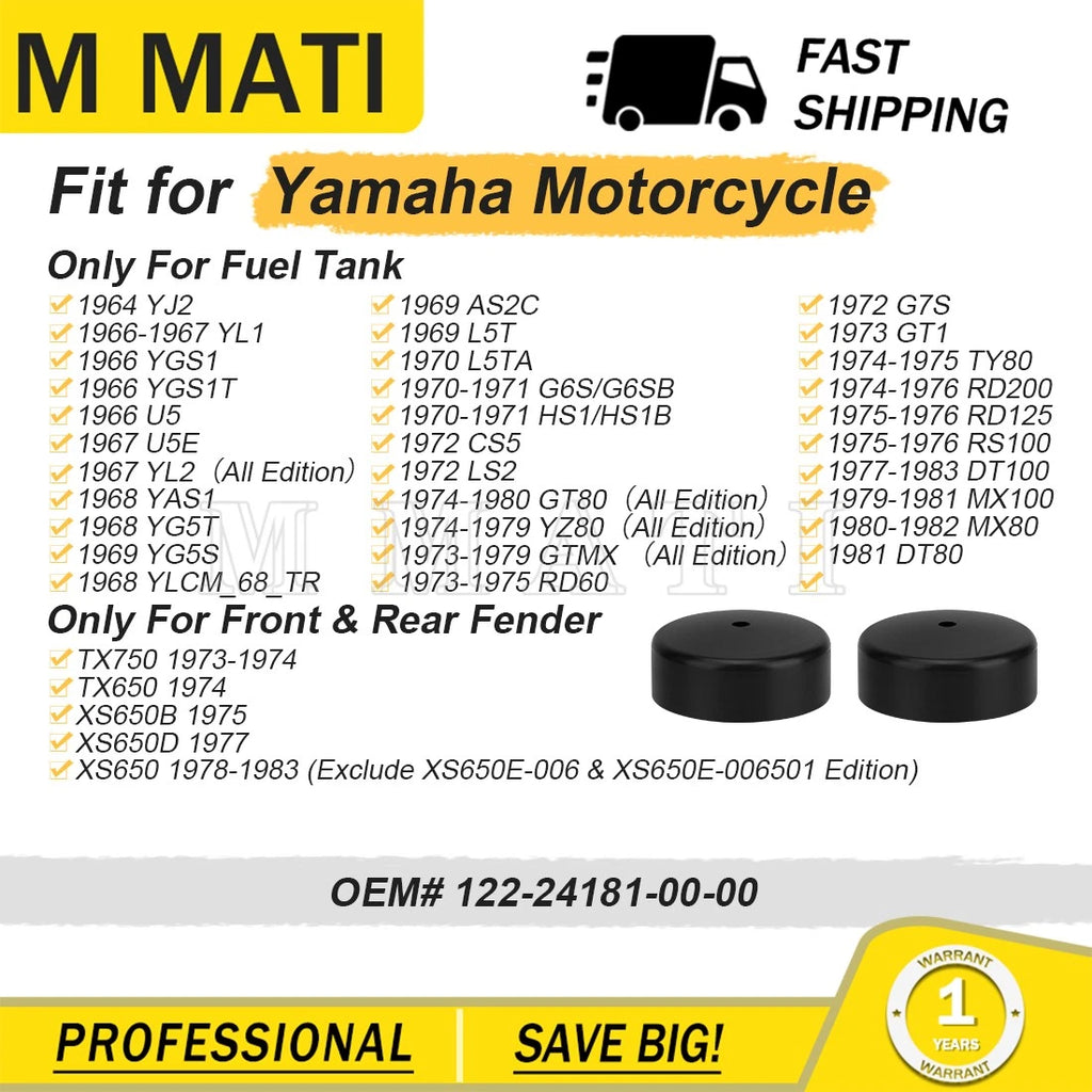 8x Rubber Grommets for Yamaha DT100 DT80 GT80 MX100 MX80 (1970–1980)